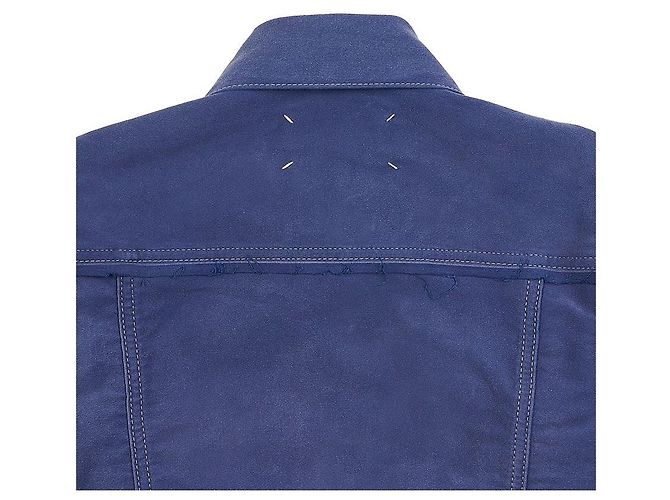 Maison Martin Margiela Denimjacke mit weiß gesticktem Logo - Ansicht 8