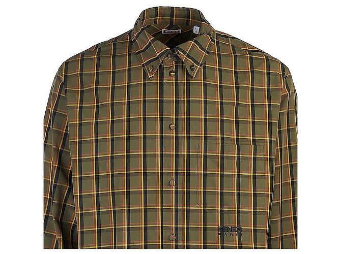 Kenzo Camicia a quadri in cotone da uomo - vista 4