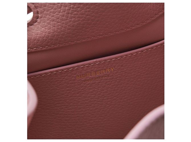 Burberry Kleiner Beutelbeutel aus grauem Leder - Ansicht 10