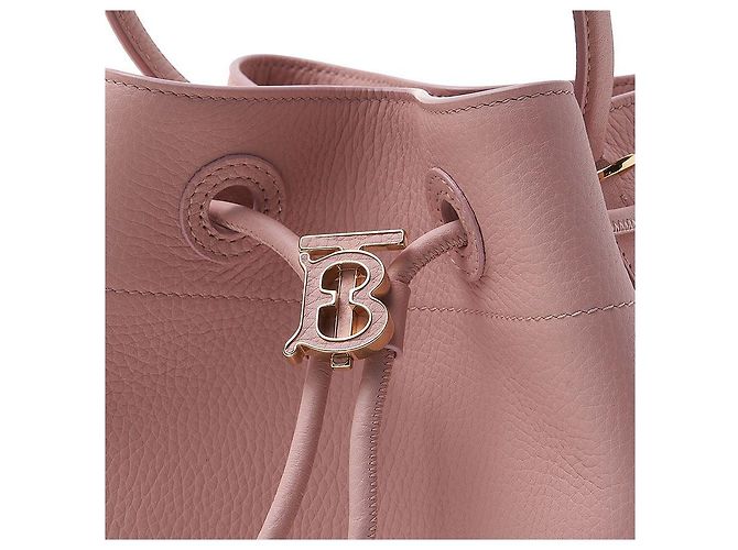 Burberry Kleiner Beutelbeutel aus grauem Leder - Ansicht 7