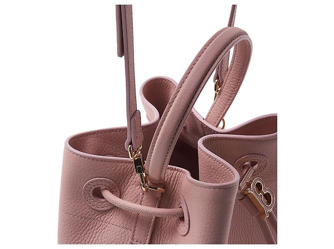 Burberry Kleiner Beutelbeutel aus grauem Leder - Ansicht 9