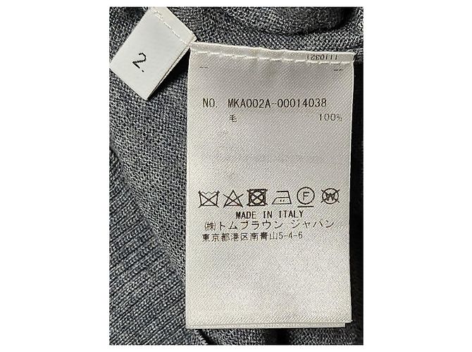Thom Browne Gray Wool Diagonal Stripe Knit - view 8