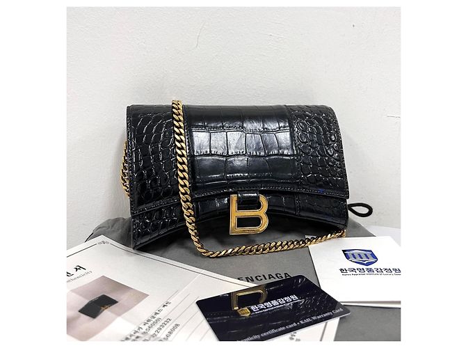 Balenciaga Borsa crossbody con catena Nera - vista 4