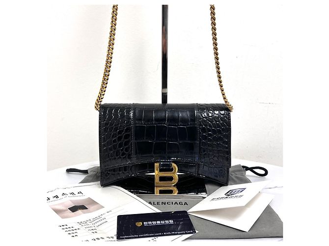 Balenciaga Borsa crossbody con catena Nera - vista 5