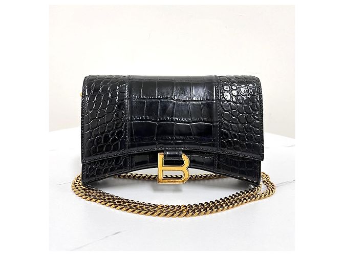 Balenciaga Borsa crossbody con catena Nera - vista 8