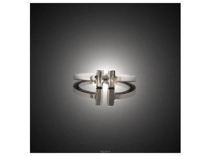 Tiffany & Co Anello Quadrato Oro Bianco Misura - vista 4
