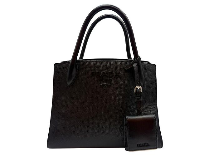 Prada Borsa a tracolla Monochrome in Saffiano Nera - vista 2