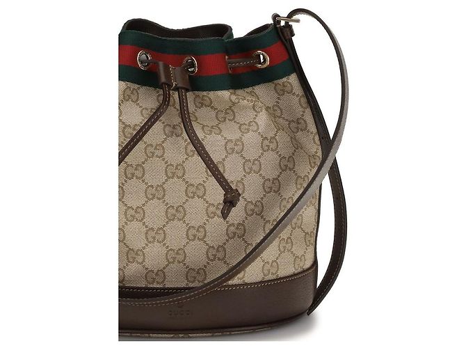 Mini borsa a secchiello Gucci Venice beige in tessuto GG - vista 4