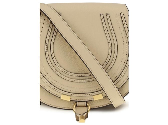 Chloé Borsa a tracolla Bos Taurus in pelle di vitello beige - vista 4