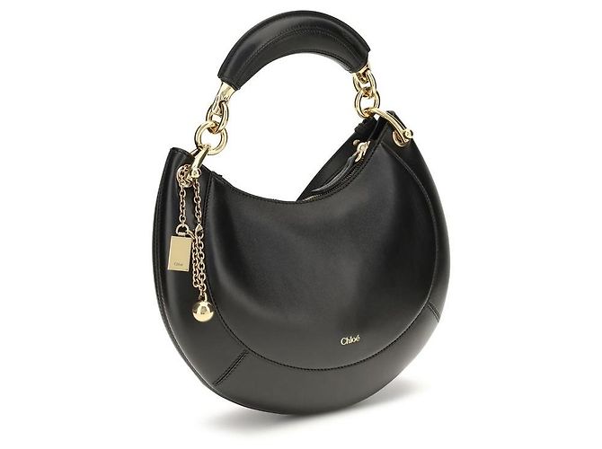 Chloé Borsa a tracolla Bos Taurus in pelle di vitello nera - vista 2