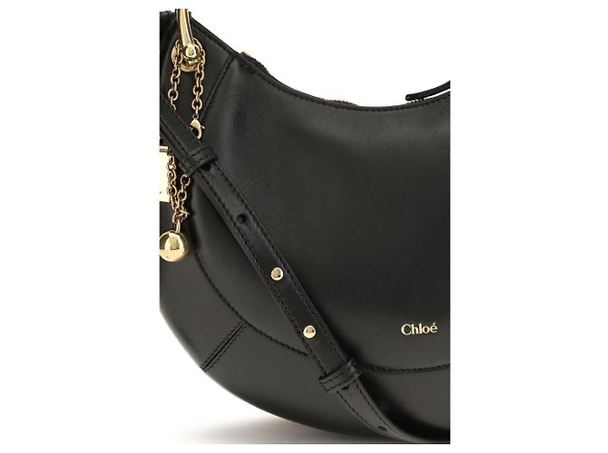Chloé Borsa a tracolla Bos Taurus in pelle di vitello nera - vista 4