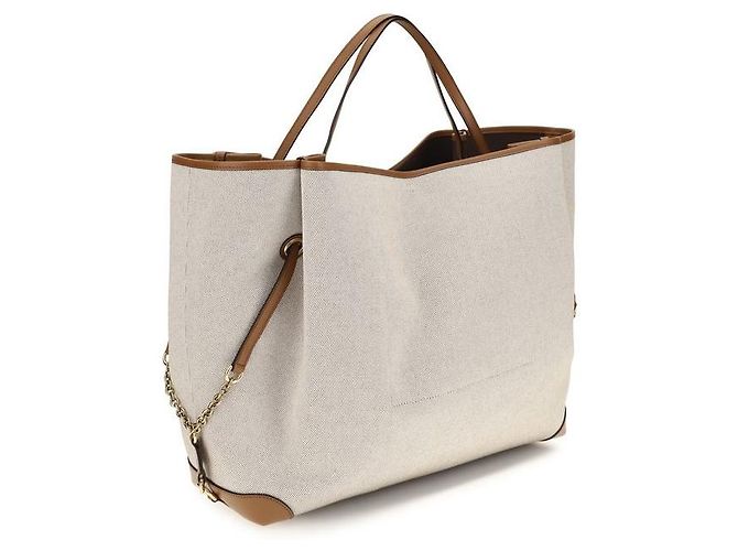 Chloé Bolso de hombro de algodón beige - vista 3