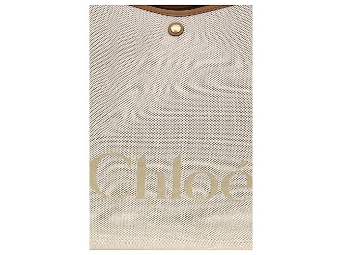 Chloé Bolso de hombro de algodón beige - vista 4