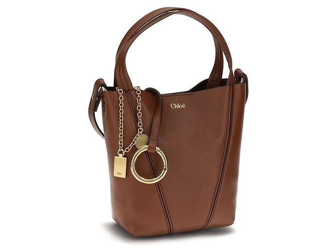 Chloé Borsa a tracolla Bos Taurus in pelle di vitello marrone - vista 2