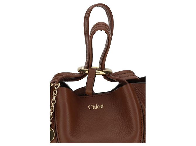 Chloé Borsa a tracolla Bos Taurus in pelle di vitello marrone - vista 4