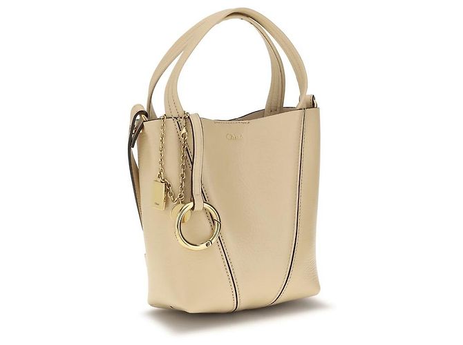 Chloé Borsa a tracolla Bos Taurus in pelle di vitello beige - vista 2