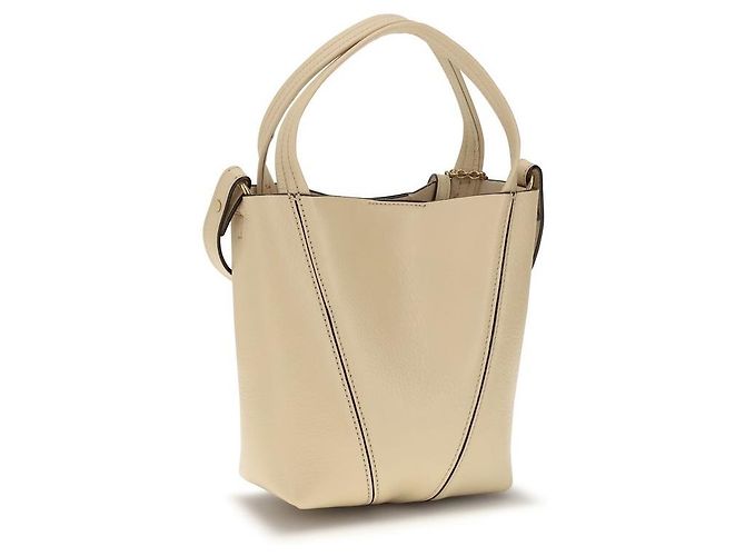 Chloé Borsa a tracolla Bos Taurus in pelle di vitello beige - vista 3
