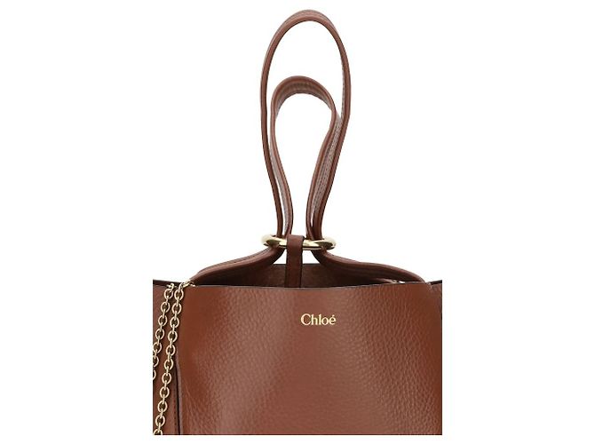Chloé Borsa a tracolla Bos Taurus in pelle di vitello marrone - vista 4