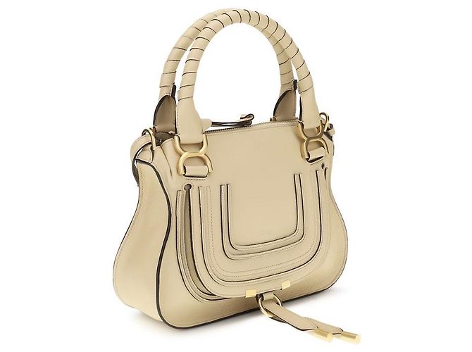 Chloé Borsa Bos Taurus in pelle di vitello beige - vista 2