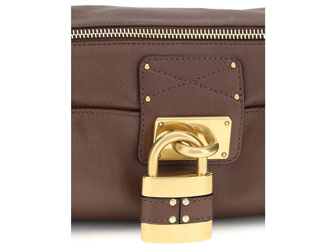 Chloé Borsa a tracolla Bos Taurus in pelle di vitello marrone - vista 4