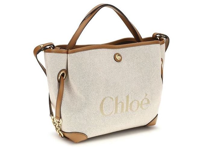 Chloé Schultertasche aus beigem Stoff - Ansicht 2