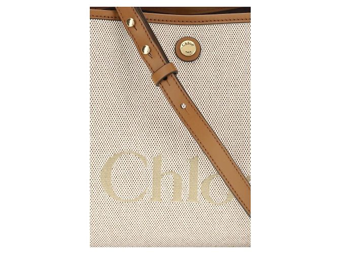 Chloé Schultertasche aus beigem Stoff - Ansicht 4