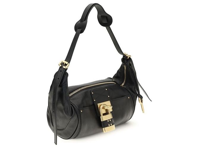 Chloé Borsa a tracolla Bos Taurus in pelle di vitello nera - vista 2