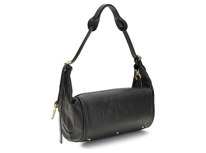 Chloé Borsa a tracolla Bos Taurus in pelle di vitello nera - vista 3