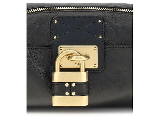 Chloé Borsa a tracolla Bos Taurus in pelle di vitello nera - vista 4