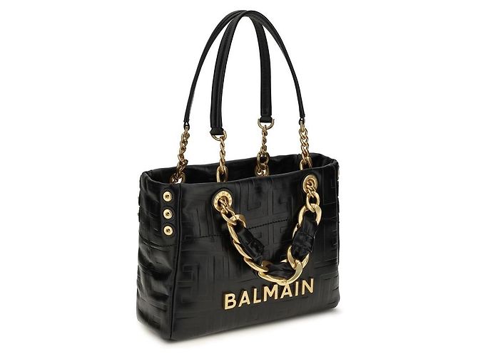 Balmain Borsa a tracolla Bos Taurus in pelle di vitello nera - vista 2