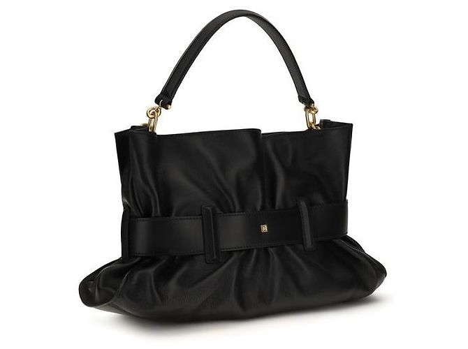 Balmain Borsa Bos Taurus in pelle di vitello nera - vista 3