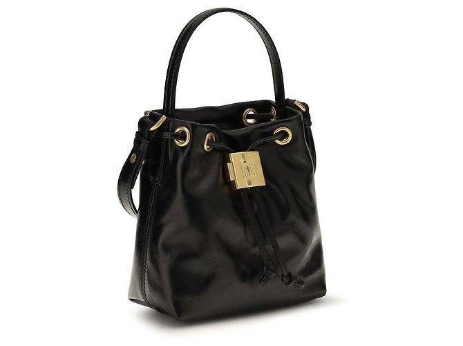 Balmain Borsa Bucket Bos Taurus in pelle di vitello nera - vista 2