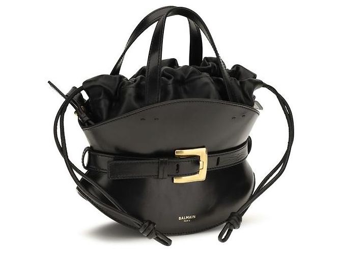Balmain Borsa a tracolla Bos Taurus in pelle di vitello nera - vista 2
