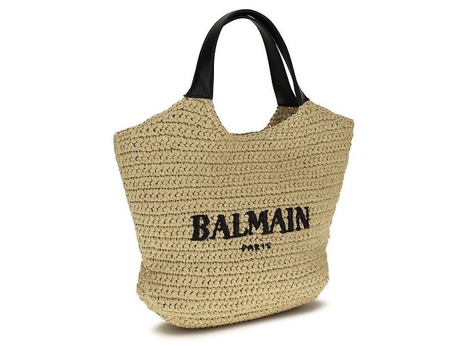Balmain Bolsa de ombro em viscose bege - vista 2