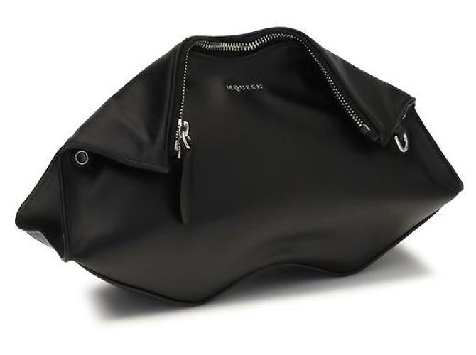 Alexander Mcqueen Clutch Bos Taurus in pelle di vitello nera - vista 2