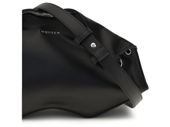 Alexander Mcqueen Clutch Bos Taurus in pelle di vitello nera - vista 4