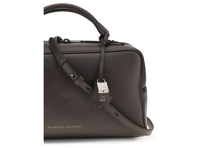 Brunello Cucinelli Borsa a tracolla Bos Taurus in pelle di vitello marrone - vista 4