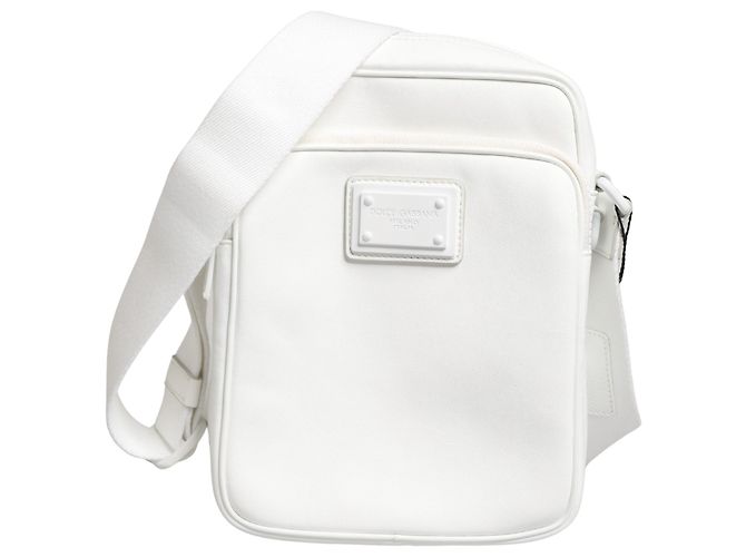 Dolce & Gabbana Borsa a tracolla da uomo con placca logo bianca - vista 2