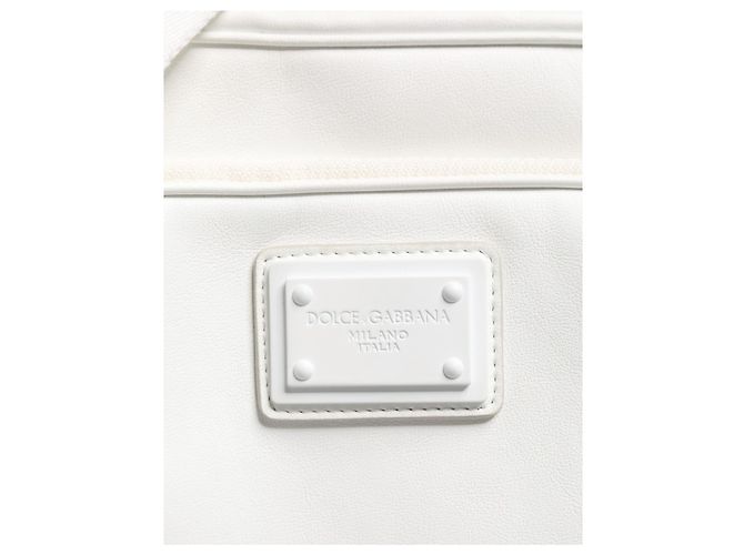 Dolce & Gabbana Borsa a tracolla da uomo con placca logo bianca - vista 3