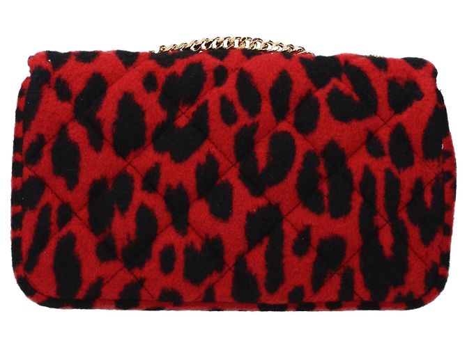Versace Rote Schultertasche aus Wolle - Ansicht 3
