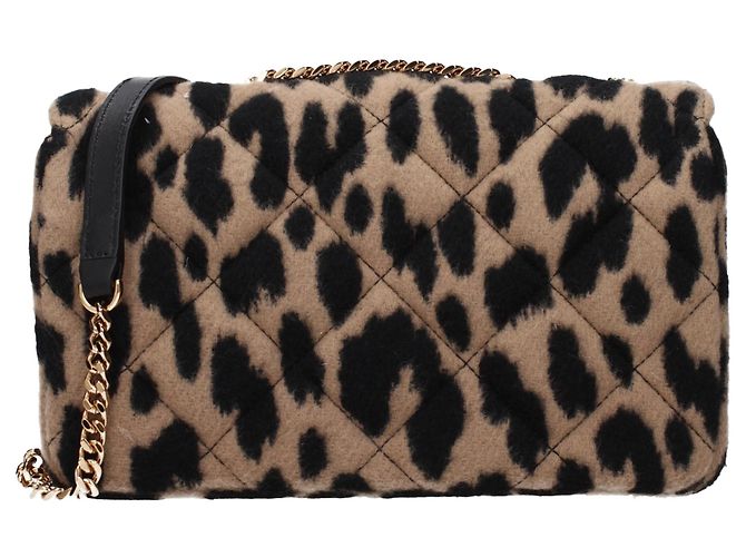 Versace Borsa a tracolla in lana marrone - vista 3