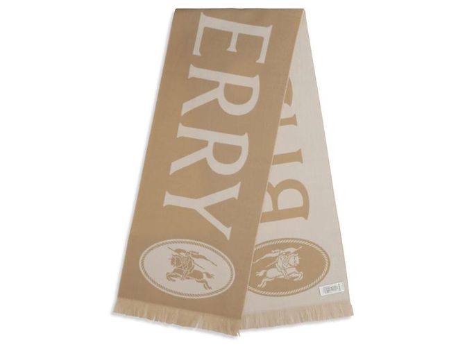 Burberry Sciarpa Oves Aries in lana beige - vista 2