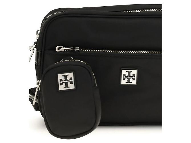 Tory Burch Borsa a tracolla in poliammide nera - vista 5