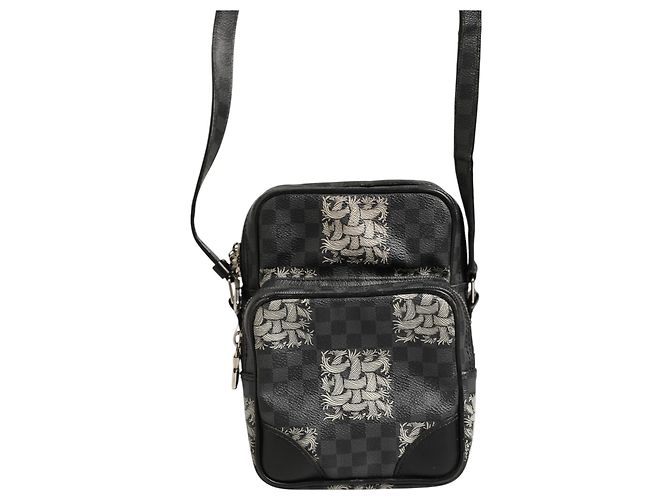 Louis Vuitton Borsa a tracolla Amazon Christopher Nemeth in Canvas Damier Graphite nero - vista 3