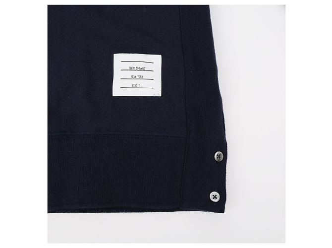 Thom Browne Sudadera de algodón con rayas diagonales clásicas para hombre - Navy - vista 8
