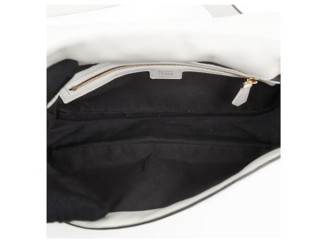 Fendi Borsa a spalla Baguette in pelle Medium White - vista 16