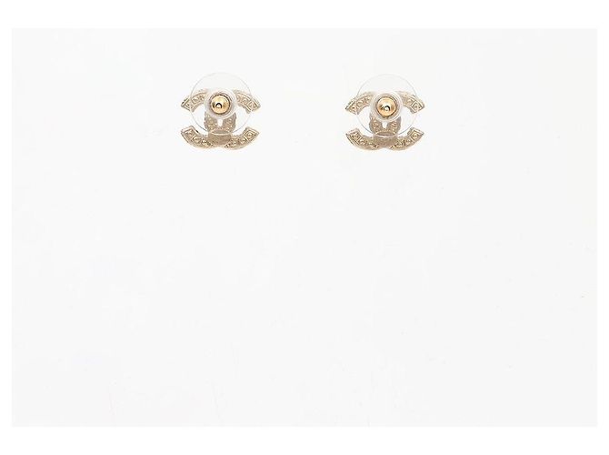 Chanel Orecchini Classic CC Logo Crystal Pearl Earrings Gold - vista 3