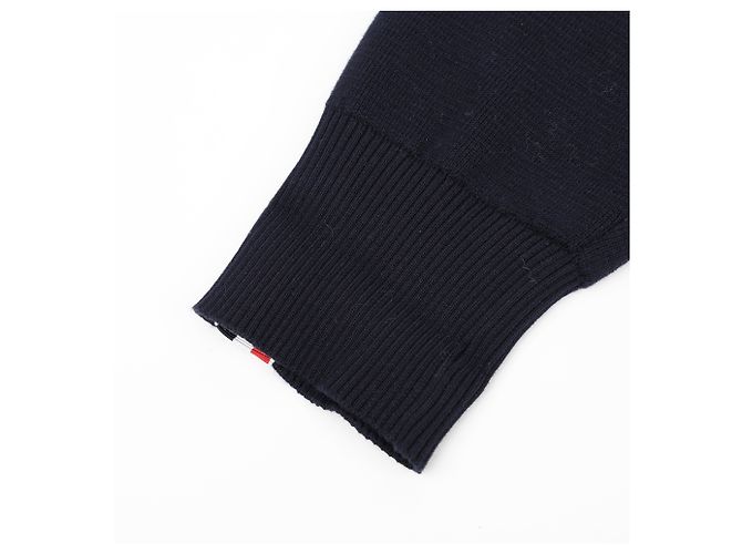 Thom Browne Cotton Crepe Milano Stitch Pullover Navy - view 6