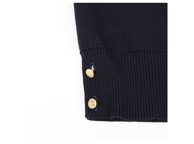 Thom Browne Cotton Crepe Milano Stitch Pullover Navy - view 8