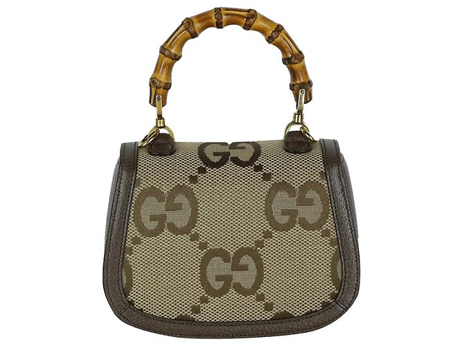 Bamboo Gucci Borsa crossbody Jumbo con manico in bambù - vista 3